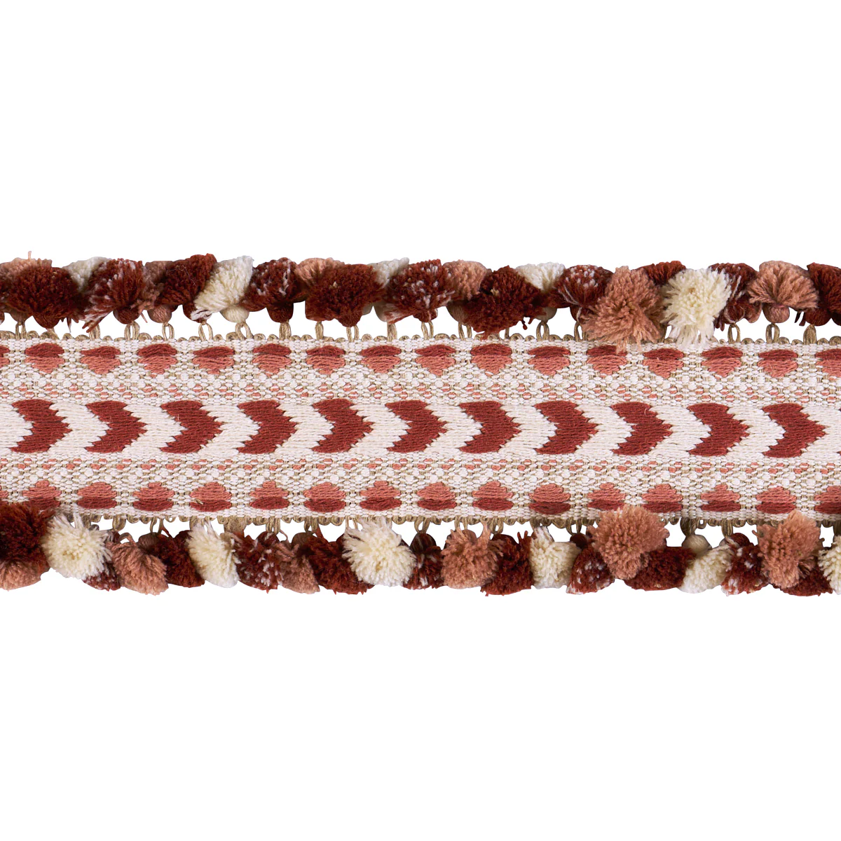 Sample - 75657 | Maracana Pom Tape, Spice - Schumacher Trim