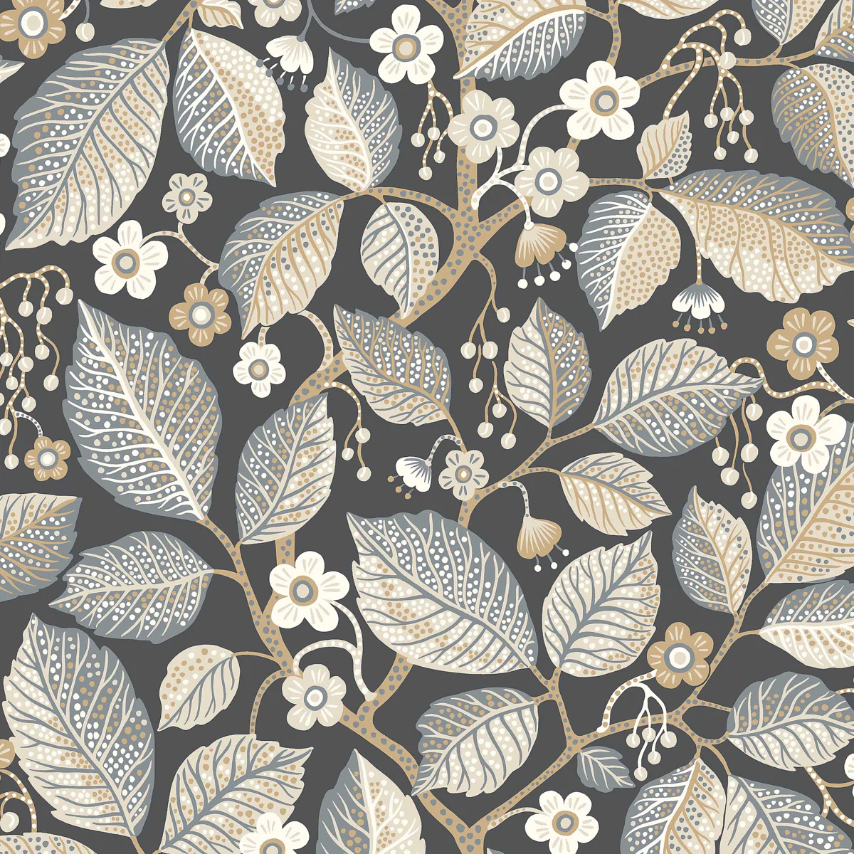 Sample - 7786 | Elm Tree, Charcoal And Neutral - Borastapeter Wallpaper