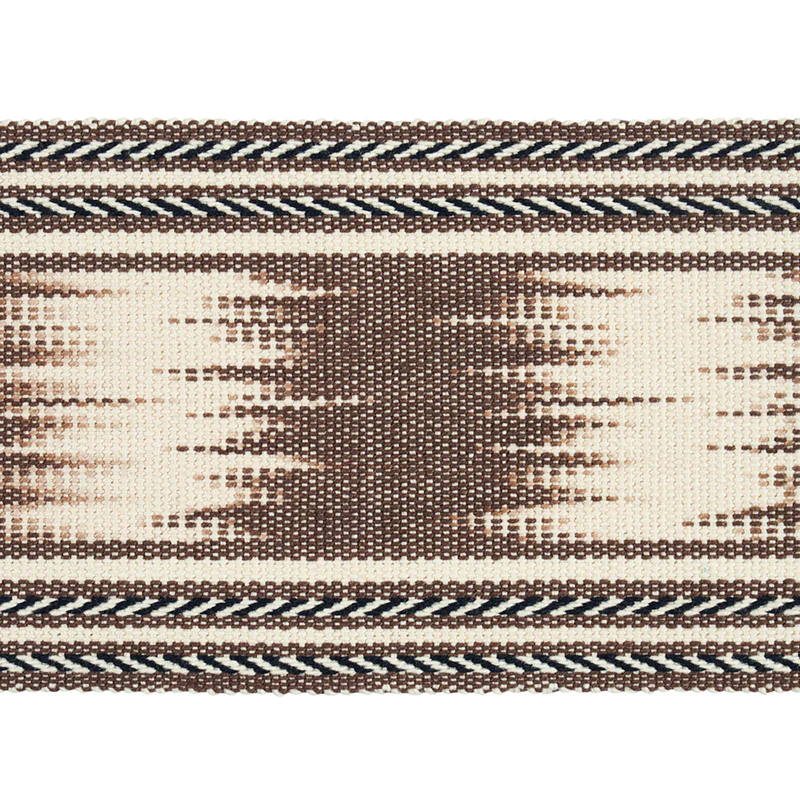 Sample - 79302 | Banyan Ikat Tape, Brown - Schumacher Trim
