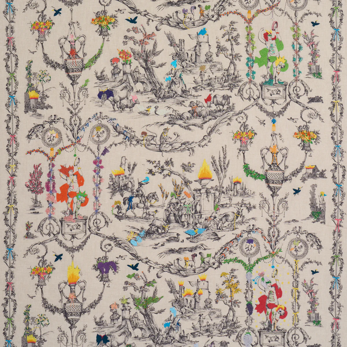 Sample - 84520 | La Liberte Americaine Toile, Multiverse - Schumacher Fabric