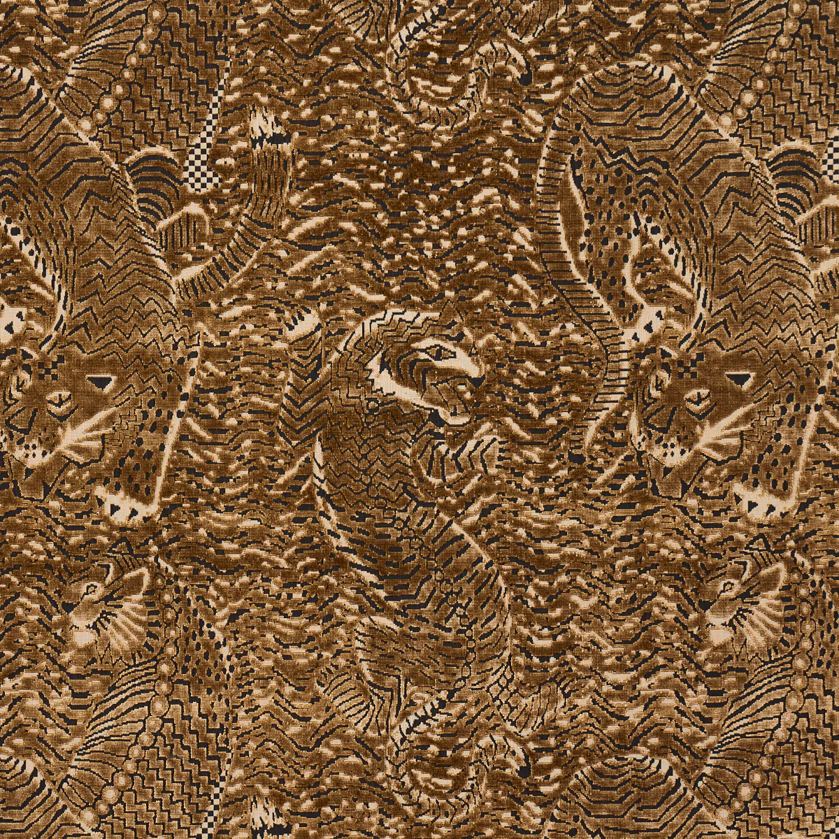 Sample - 84830 | Tigress Velvet, Gold - Schumacher Fabric