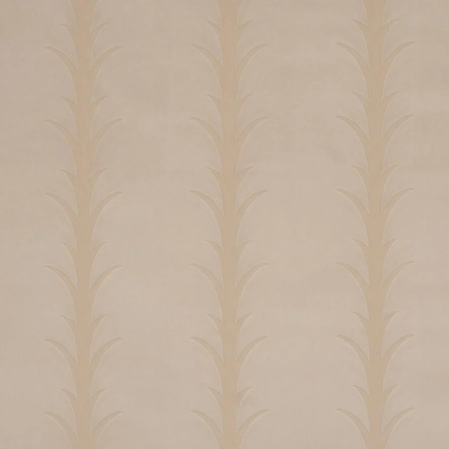 Sample - 86450 | Acanthus Stripe Velvet, Mistral Sand - Schumacher Fabric