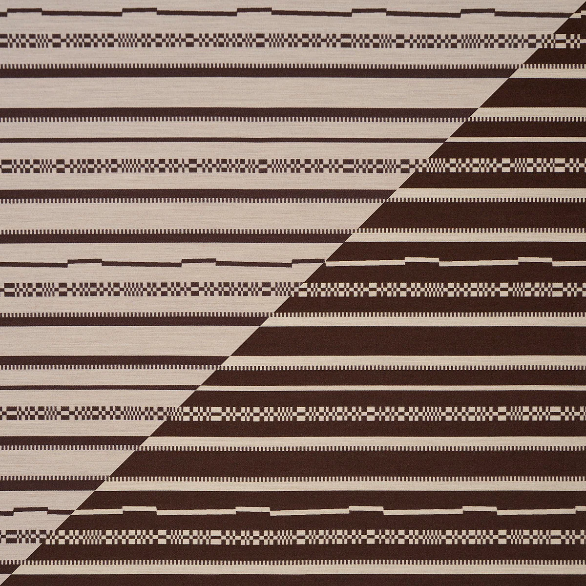 Sample - 86870 | Skyline Stripes Reversible, Americano - Schumacher Fabric