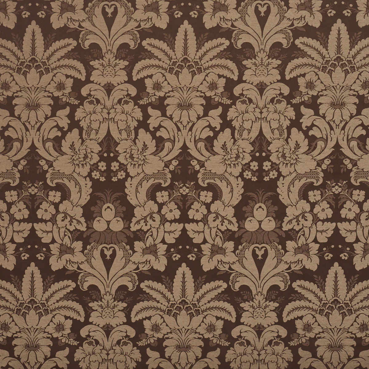 Sample - 87095 | Kennedy Damask, Brown - Schumacher Fabric