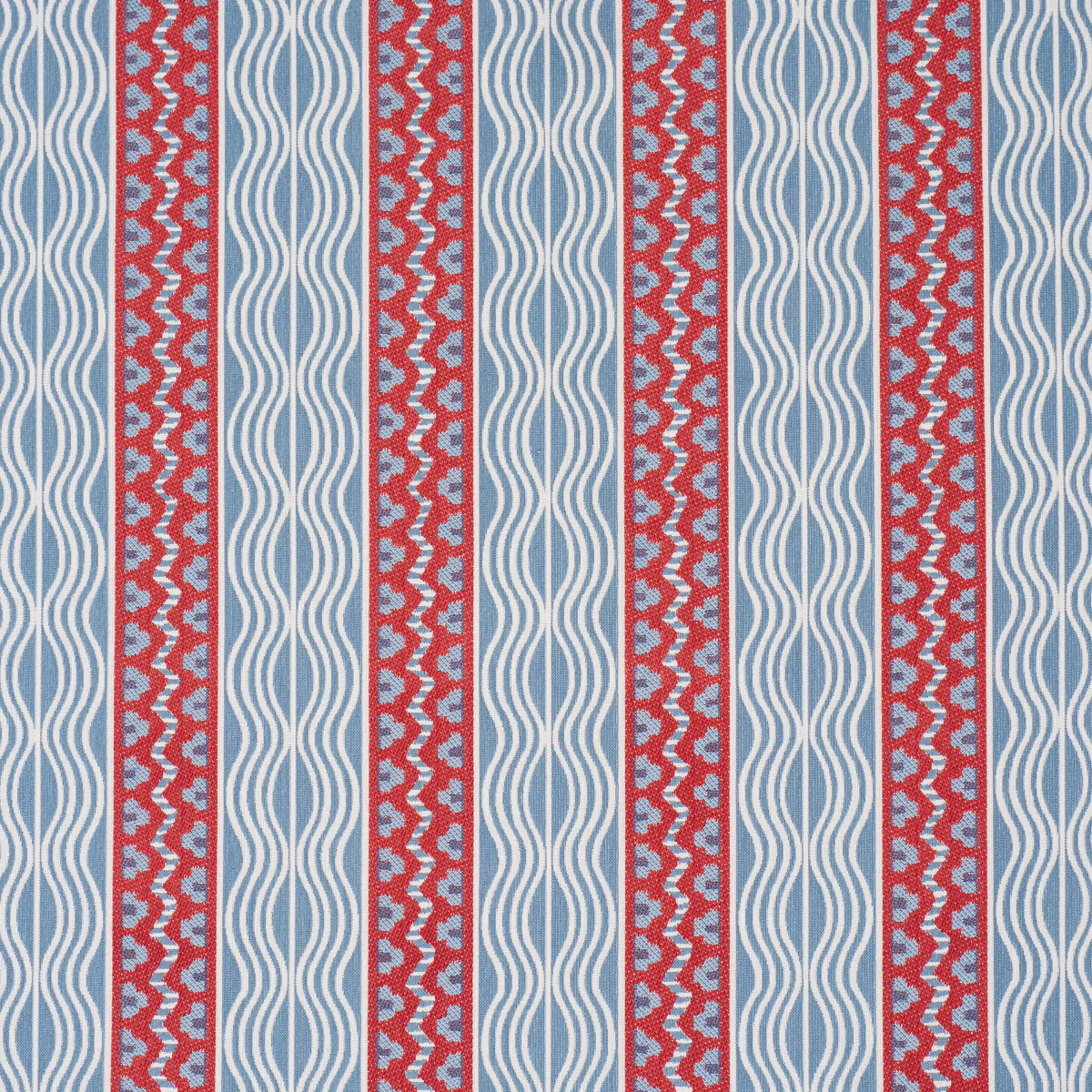 Sample - 87451 | Crème Anglaise, French Red & Blue - Schumacher Fabric
