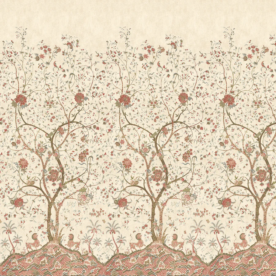 Sample - Atm10773 | La Bourdonnais Mural, Red - Anna French Wallpaper