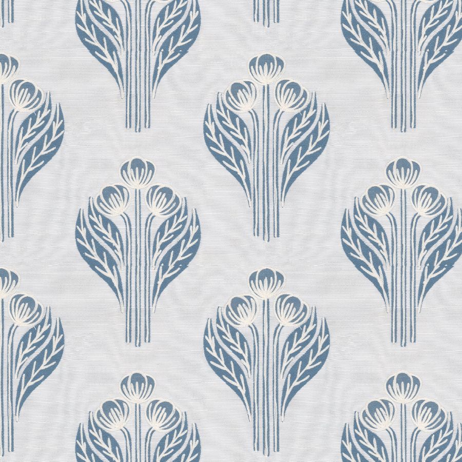 Sample - Stout Fabric - Cosenza 3 Sky, Multipurpose Embroideries