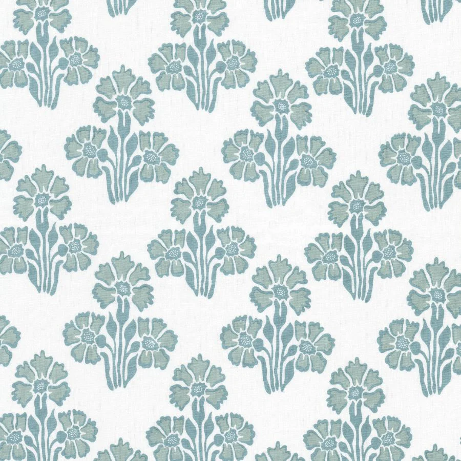 Sample - Stout Fabric - Craze 2 Aqua, Multipurpose Print