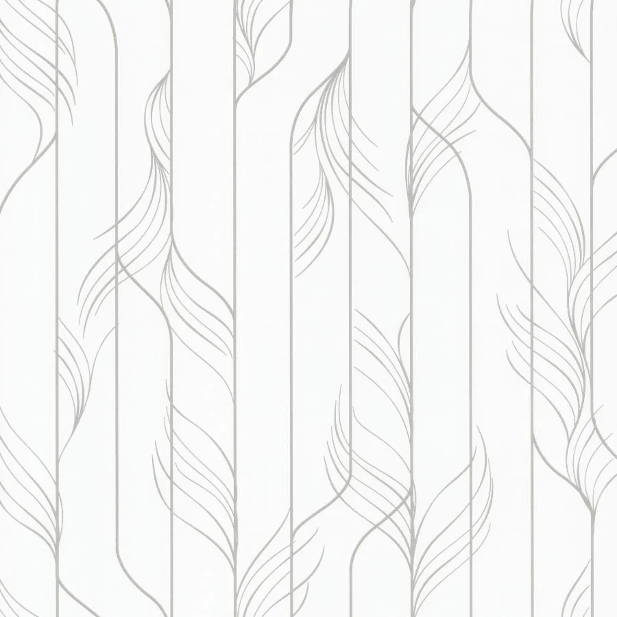 Sample - Df3302 | Decadence Ii, Elemental Thread White & Silver - Candice Olson Wallpaper
