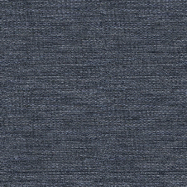 Sample - FD43787 Brewster Wallpaper, Miya Dark Blue Faux Grasscloth Medley