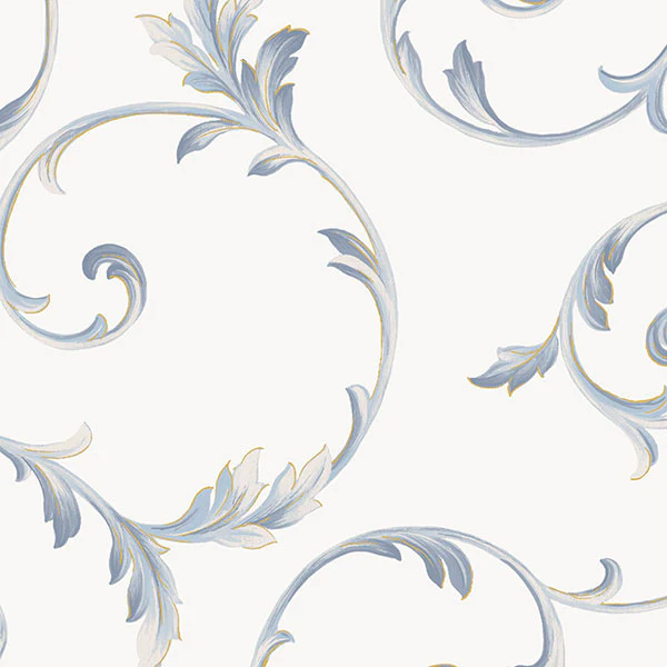 Sample - Im36415 | Silk Impressions 2, Blue Floral - Norwall Wallpaper