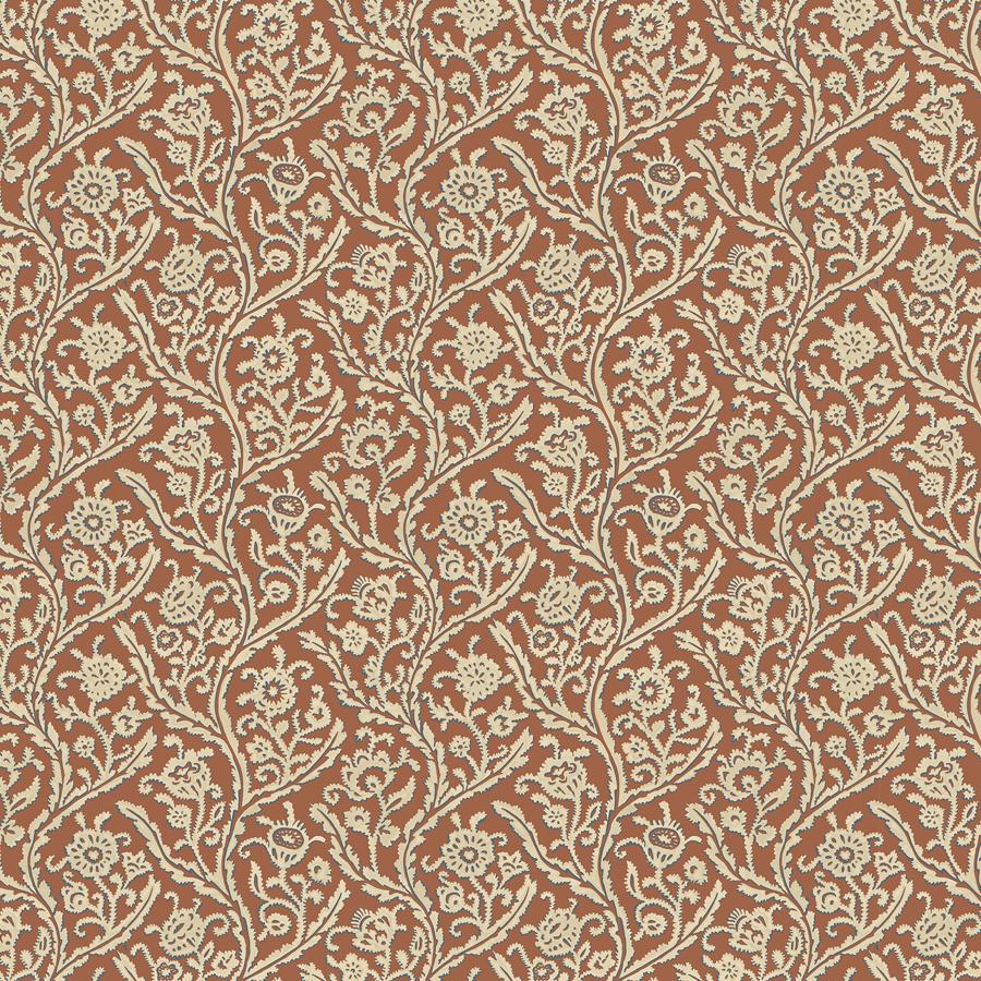 Sample - Jmw1044-21 | Letti, Red Botanical - Kravet Couture Wallpaper - Jmw1044.21.0
