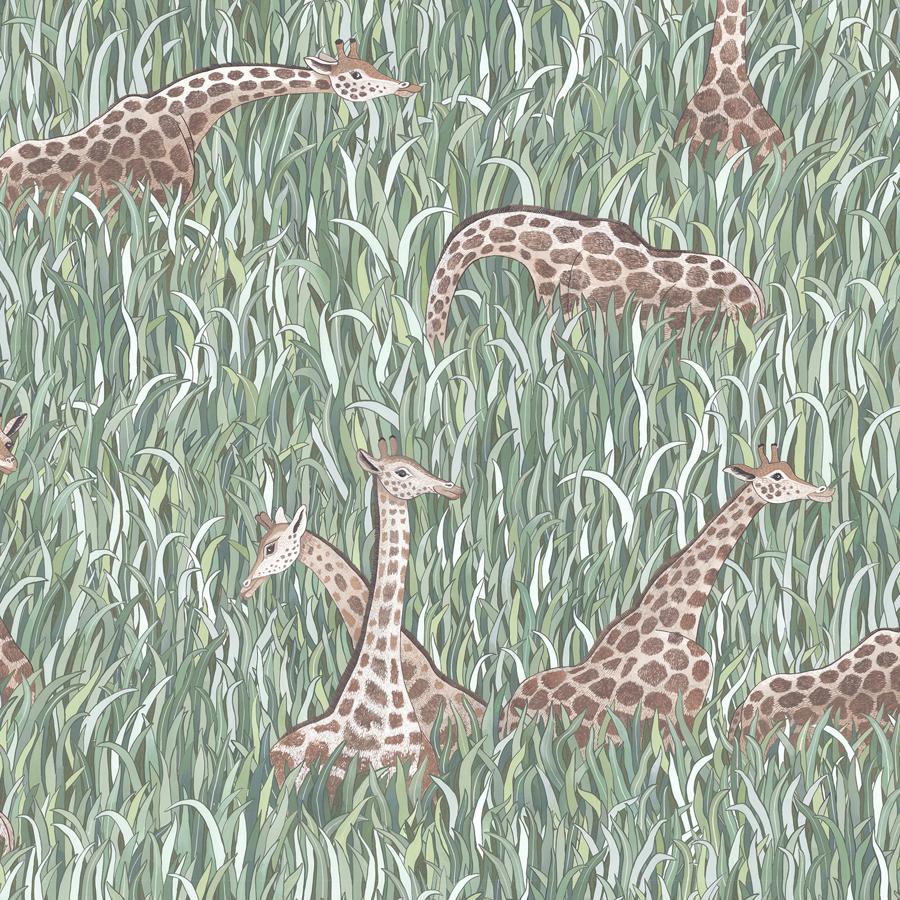Sample - Jmw1049-11 | Giraffes, Green Animals - Kravet Couture Wallpaper - Jmw1049.11.0