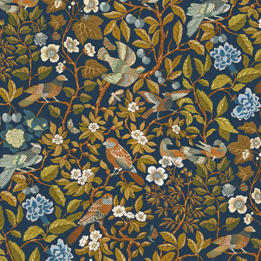 Sample - Jmw1053-11 | Noise Next Door, Blue Animals - Kravet Couture Wallpaper - Jmw1053.11.0