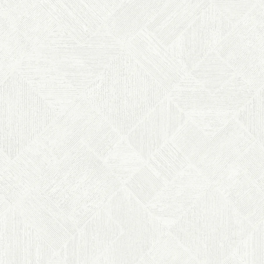 Sample - Ma35508 | Opulent Accents, Marquetry White Tile - Antonina Vella Wallpaper
