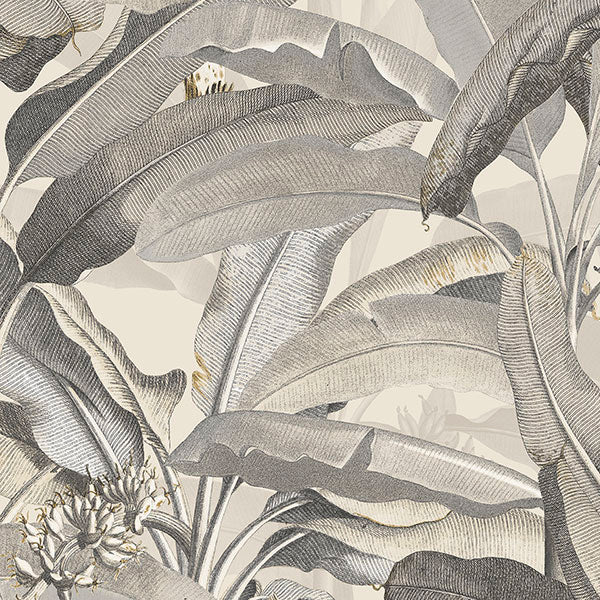 Sample - Mh36538 | Manor House, Grey Botanical - Norwall Wallpaper