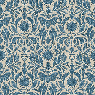 Sample - Ncw4591-01 | Honfleur Castellane Indigo - Nina Campbell Wallpaper