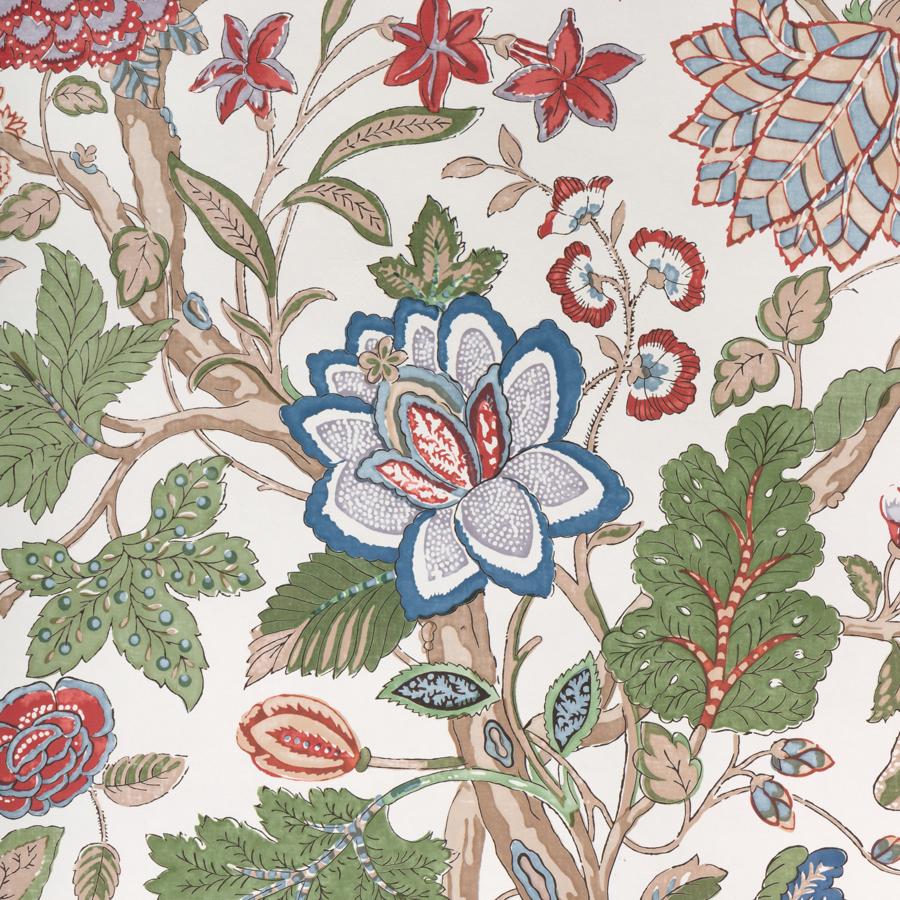 Sample - P2023119-319 | Hazelwood Paper, Multi Color Jacobean - Lee Jofa Wallpaper - P2023119.319.0