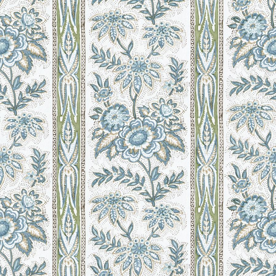 Sample - P2026104-530 | Margaux Paper, Blue Stripes - Lee Jofa Wallpaper - P2026104.530.0