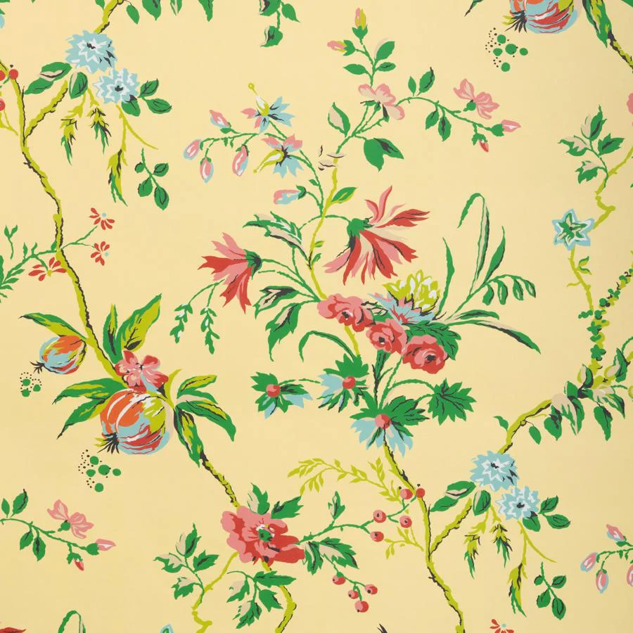 Sample - P8025110-417 | Locklin, Canary Floral - Brunschwig & Fils Wallpaper - P8025110.417.0