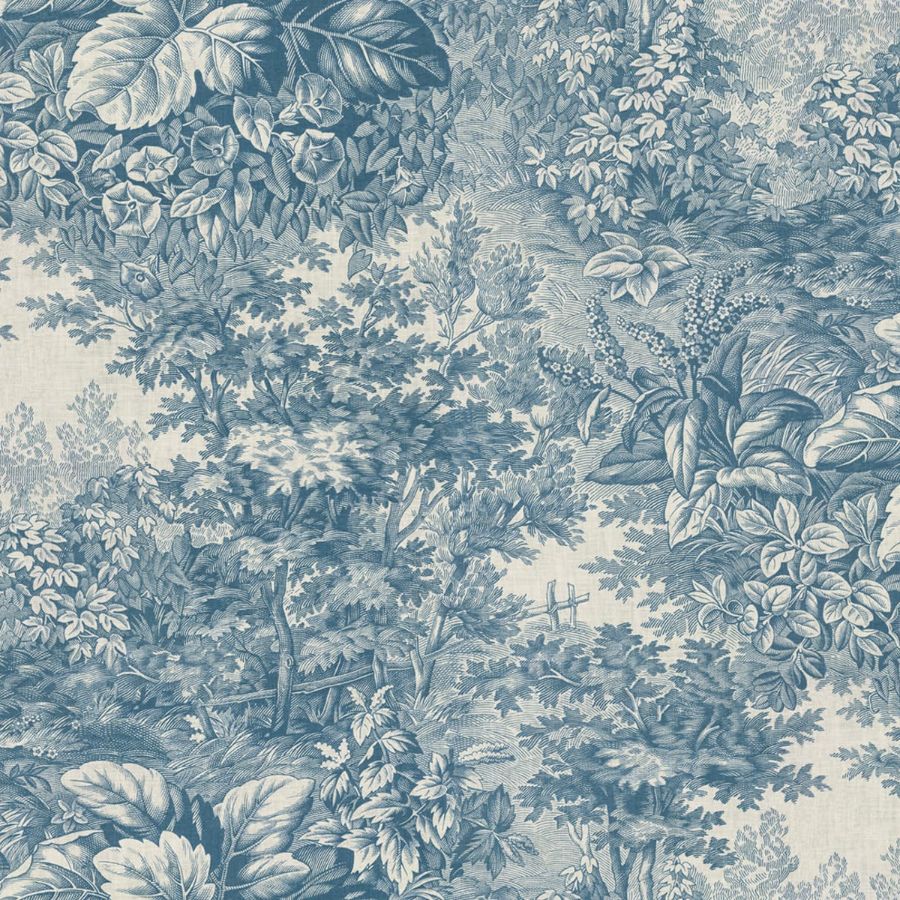 Sample - S10402 | Forest Toile, Blue - Sandberg Mural