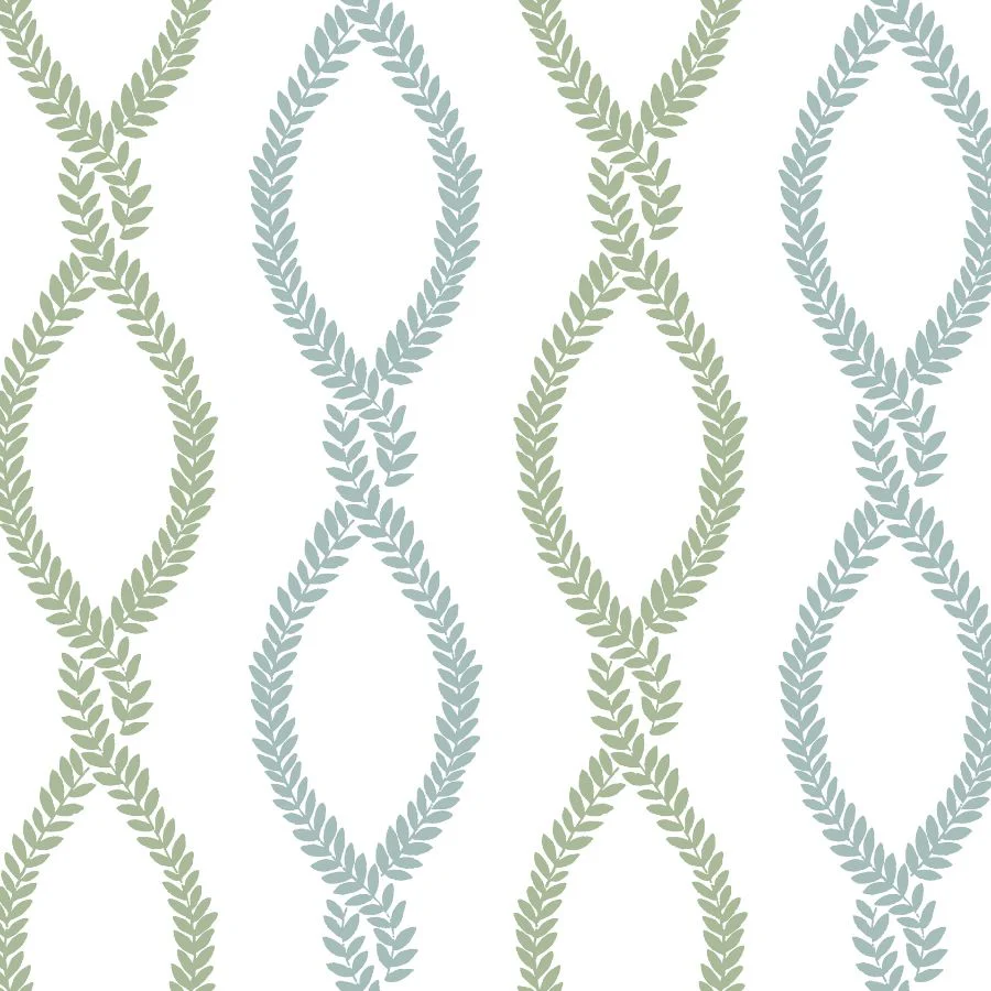 Sample - Vp1321 | Jardin, Laureate Light Green Vine Trellis - Antonina Vella Wallpaper
