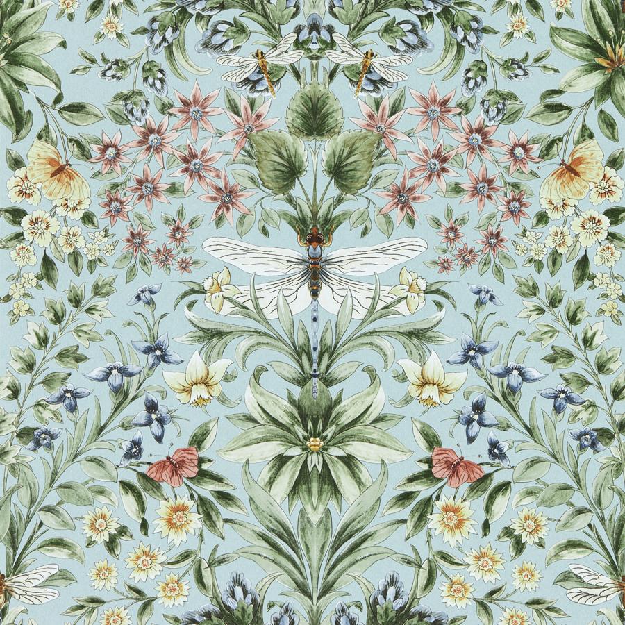 Sample - W0196/02 | Mirabell, Multi Color Botanical - Clarke And Clarke Wallpaper