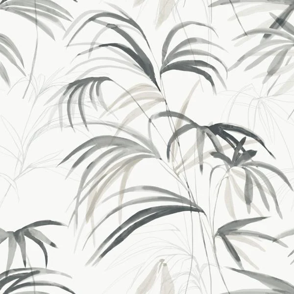 Sample - W4305-21 | Kravet Design, Grey Botanical - Kravet Design Wallpaper - W4305.21.0