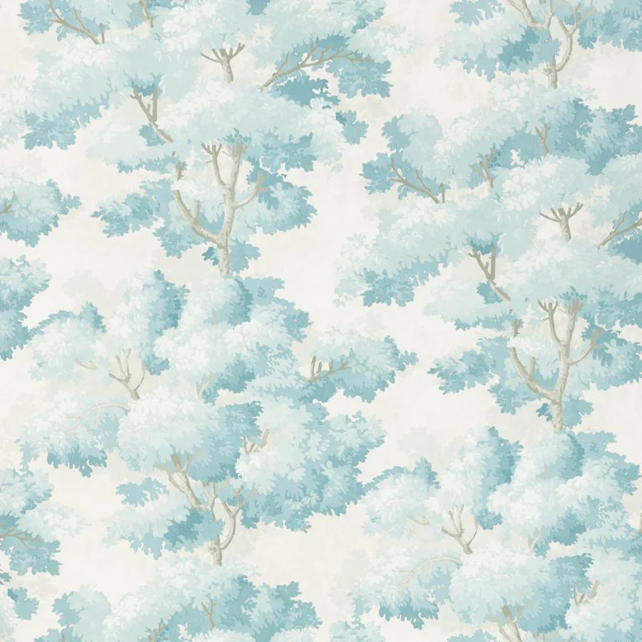 Sample - W4330-15 | Kravet Design, Blue Trees - Kravet Design Wallpaper - W4330.15.0