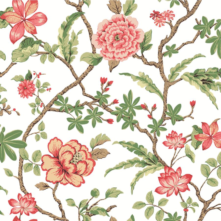 Sample - W4409-73 | Kravet Design, Pink Floral - Kravet Design Wallpaper - W4409.73.0