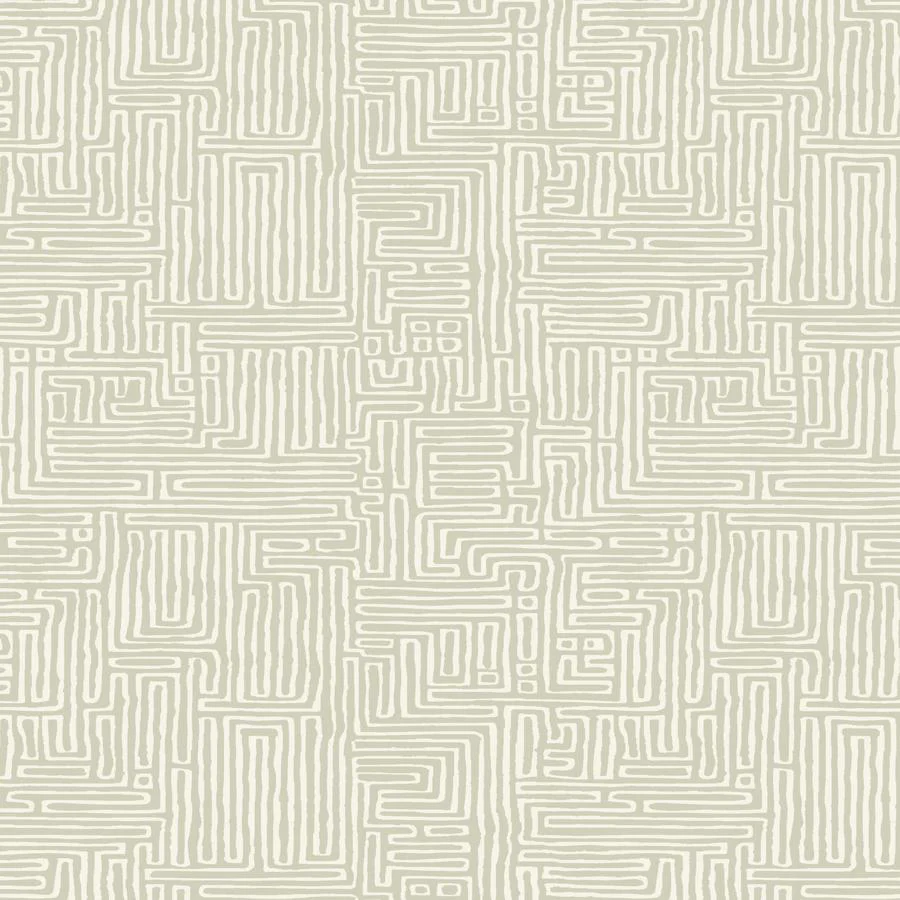 Sample - W4410-30 | Kravet Design, Green Geometric - Kravet Design Wallpaper - W4410.30.0