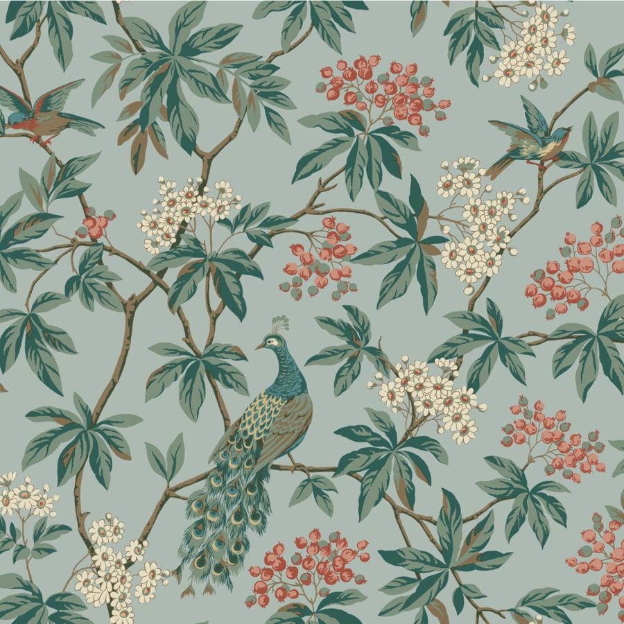 Sample - W4413-535 | Kravet Design, Green Botanical - Kravet Design Wallpaper - W4413.535.0