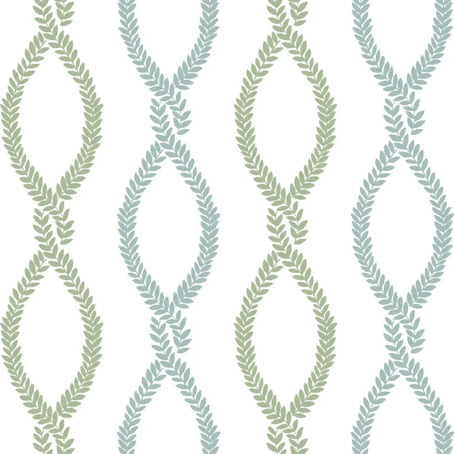 Sample - W4483-53 | Kravet Design, Green Geometric - Kravet Design Wallpaper - W4483.53.0