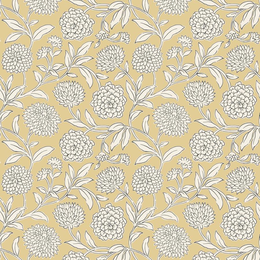 Sample - W4487-14 | Kravet Design, Yellow Botanical - Kravet Design Wallpaper - W4487.14.0