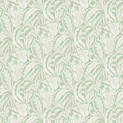 Sample - W8126-02 | Belvedere Dufy Leaf Celadon - Osborne & Little Wallpaper