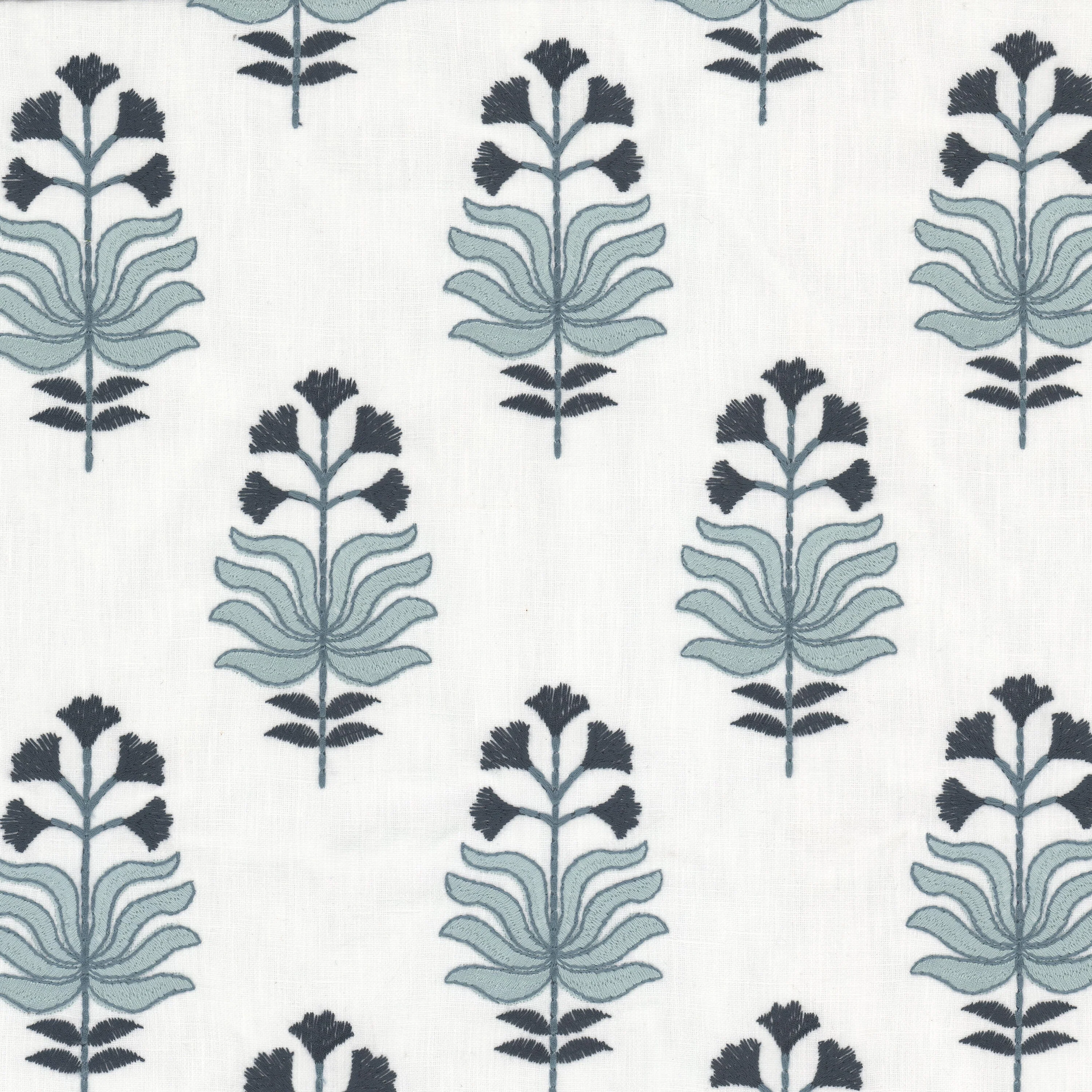 Sample - Stout Fabric - Wattenberg 3 Aqua, Multipurpose Embroideries