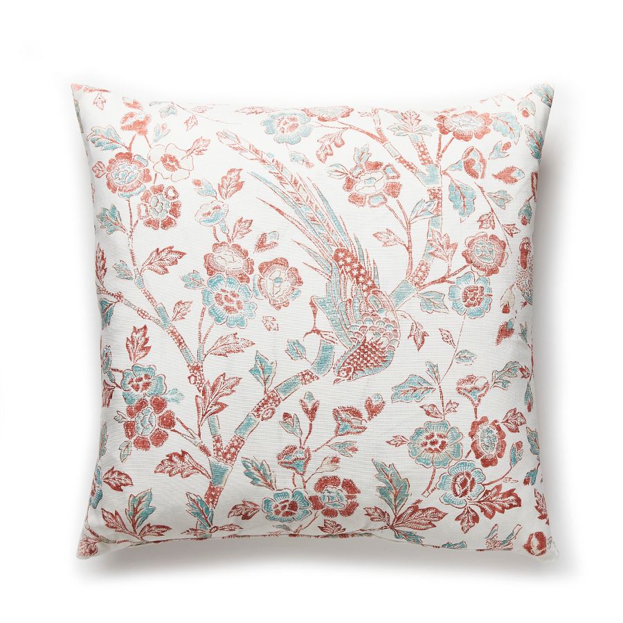 SCANISPILL0002 | Anissa Print, Coral Spice - Scalamandre Pillows