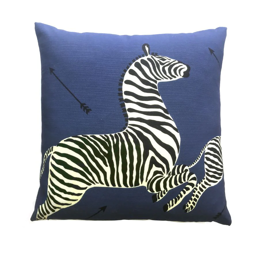 SCZEBRAOUT0005 | Zebras Outdoor, Denim - Scalamandre Pillows