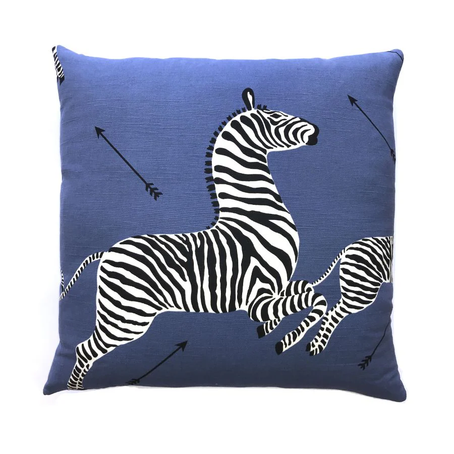 SCZEBRAPILL0005 | Zebras, Denim - Scalamandre Pillows