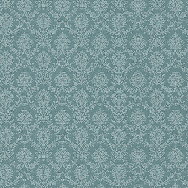 Sl27570 | Classic Silks 2, Green Damask - Norwall Wallpaper