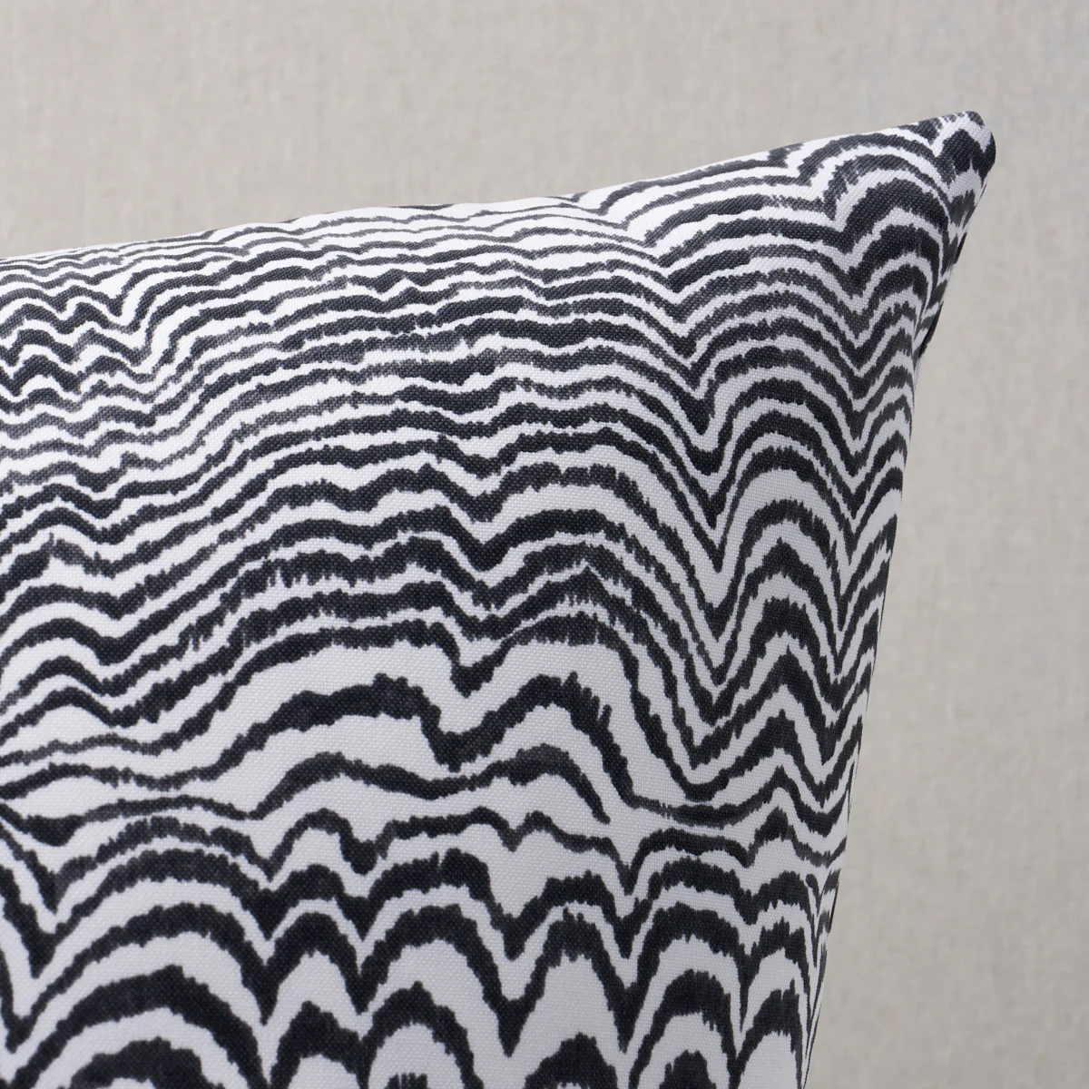 So18105206 | Ink Wave Print I/O Pillow, Black - Schumacher Pillows - Image 2