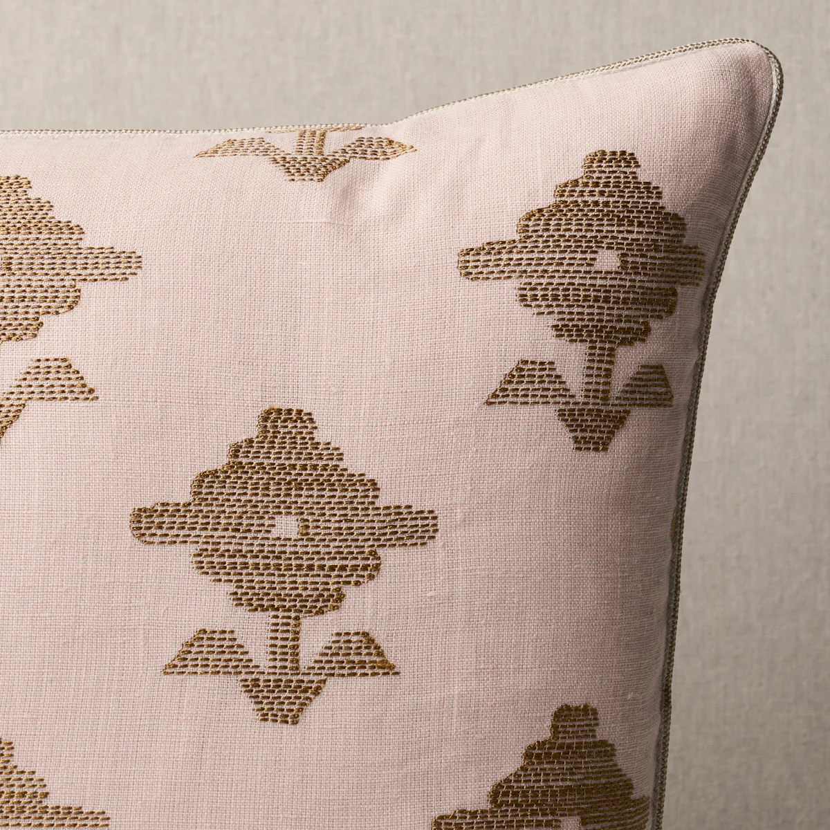 So7416104 | Rubia Embroidery Pillow, Blush - Schumacher Pillows - Image 2