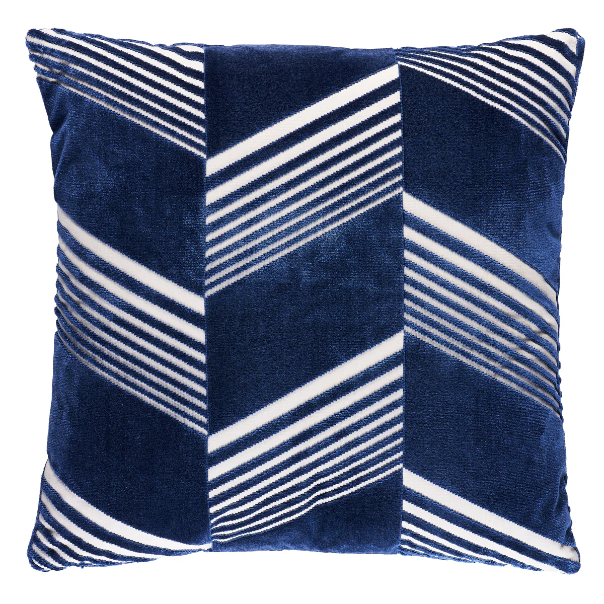 So8157104 | Jessie Cut Velvet Pillow, Navy On White - Schumacher Pillows