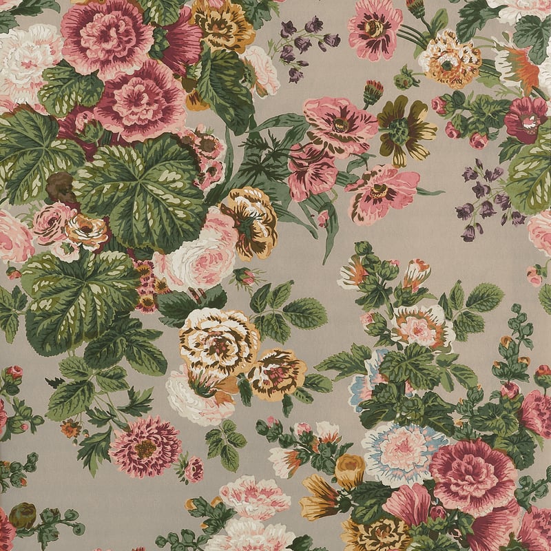 T10514 | Hidcote, Beige and Coral - Thibaut Wallpaper