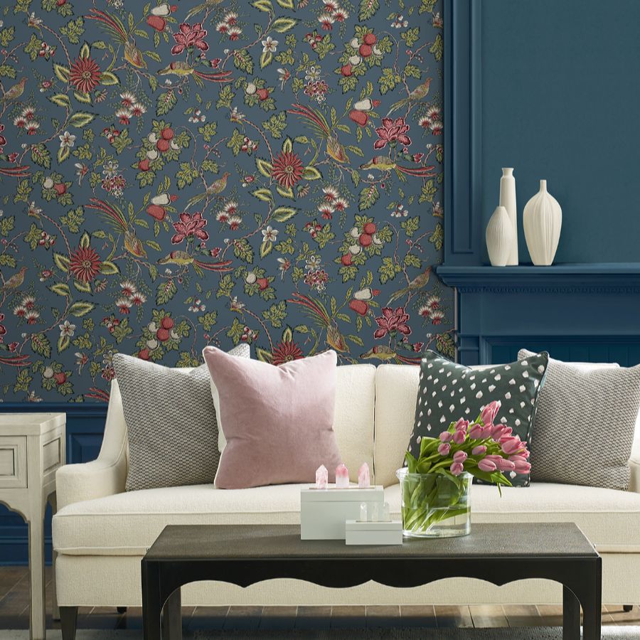 Vp1311 | Jardin, Parterre Indigo Jacobean - Antonina Vella Wallpaper - Image 2