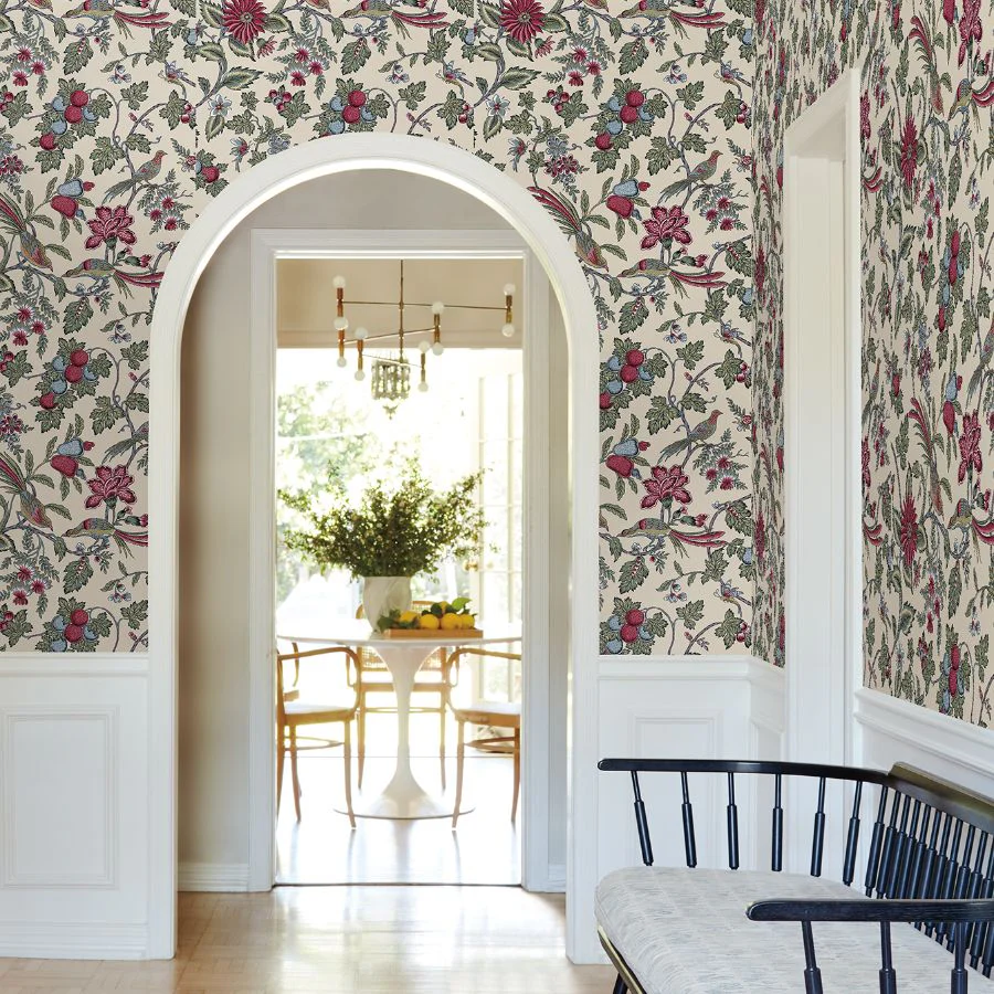 Vp1312 | Jardin, Parterre Raspberry Jacobean - Antonina Vella Wallpaper - Image 3