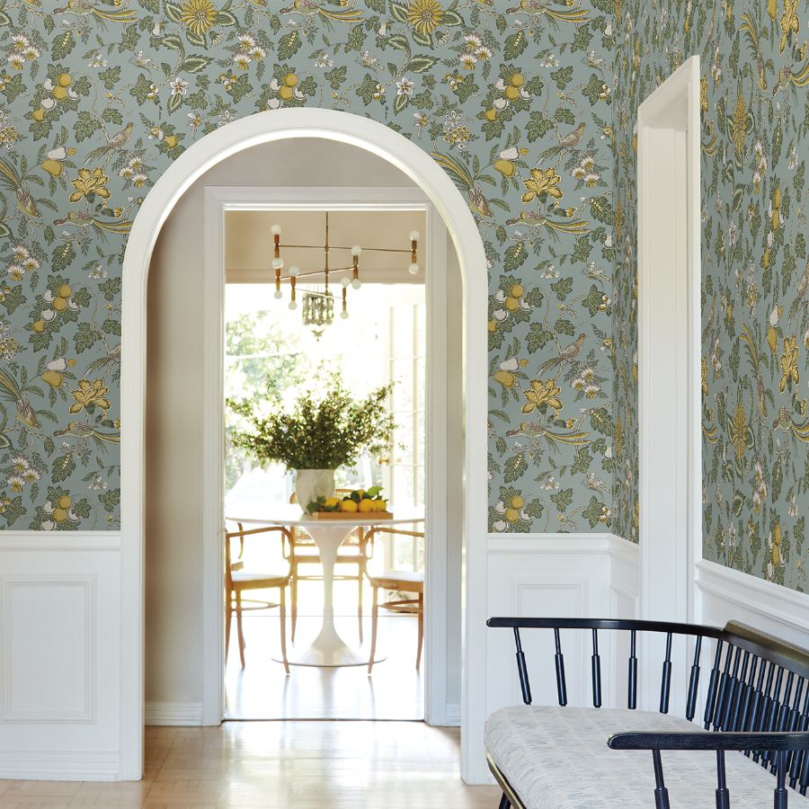 Vp1315 | Jardin, Parterre Light Blue Jacobean - Antonina Vella Wallpaper - Image 3