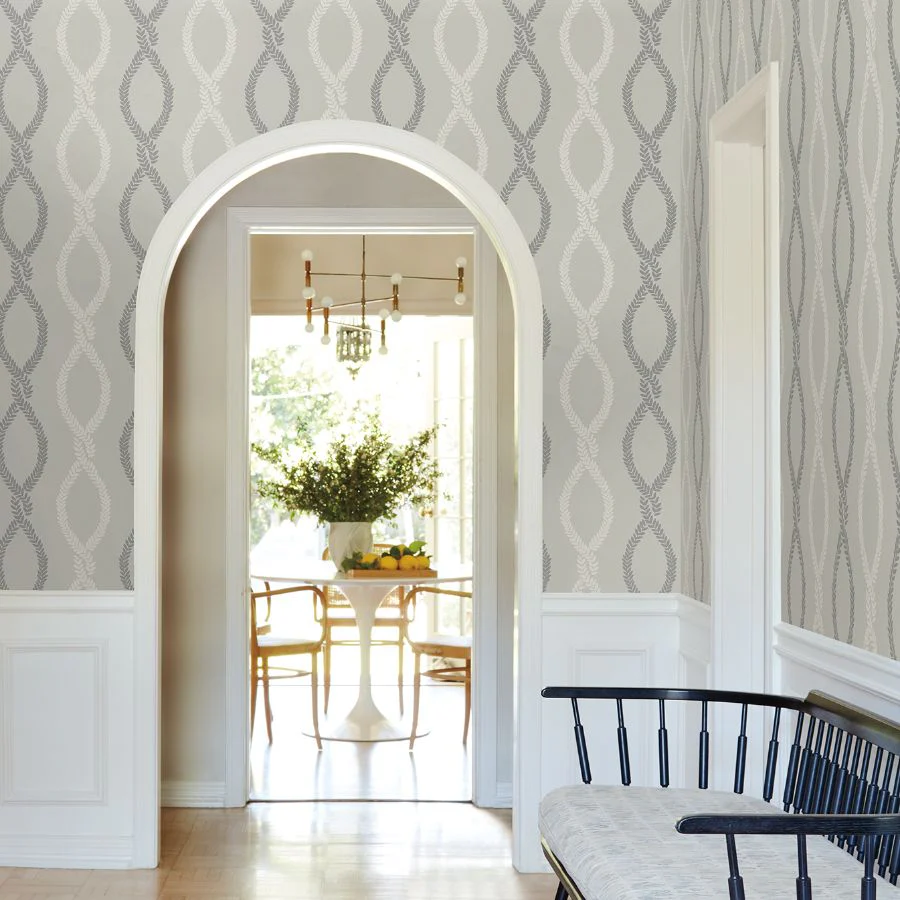 Vp1323 | Jardin, Laureate Grey Vine Trellis - Antonina Vella Wallpaper - Image 3