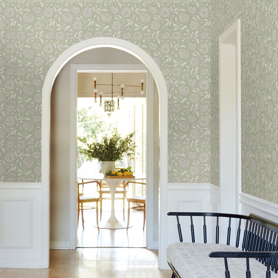 Vp1362 | Jardin, Chatsworth Garden Light Green Floral Trail - Antonina Vella Wallpaper - Image 3