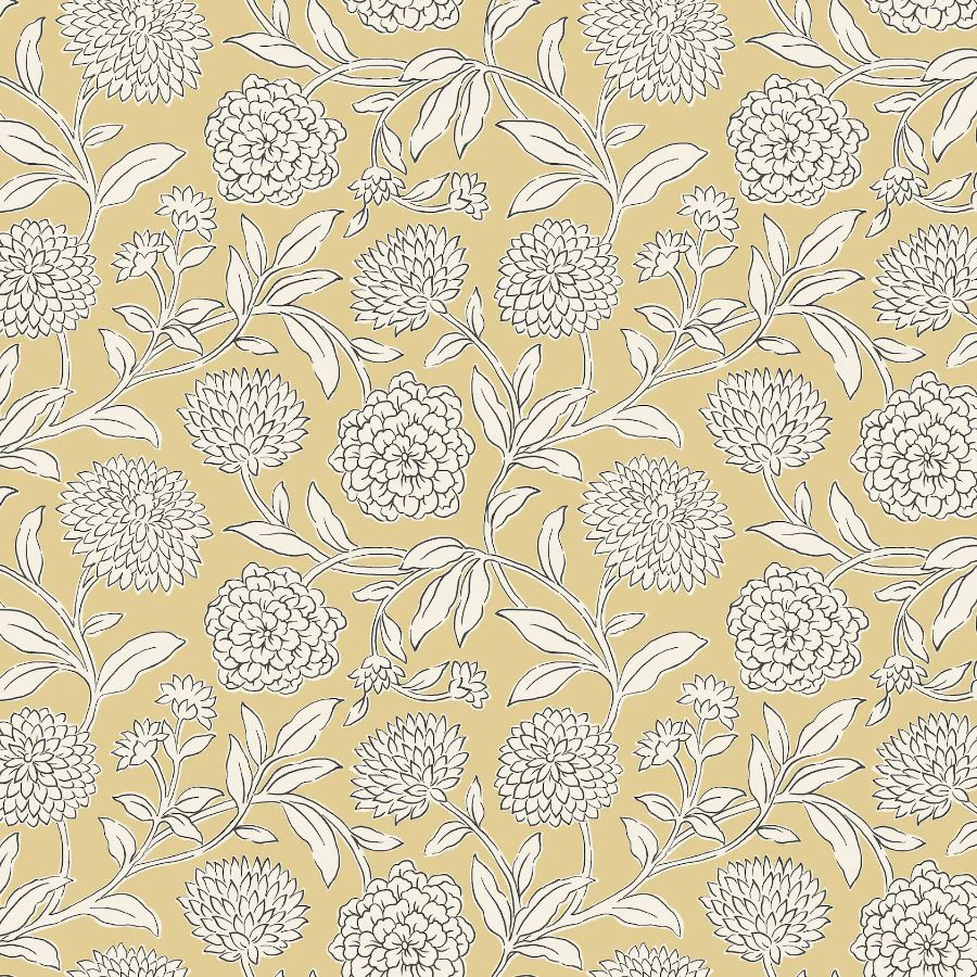 Vp1364 | Jardin, Chatsworth Garden Butter Floral Trail - Antonina Vella Wallpaper